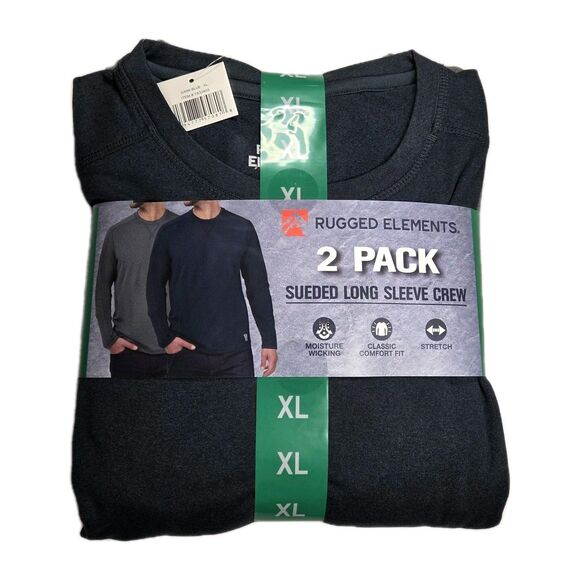 Other - Rugged Elements Men's Long Sleeve Crew Tee, 2-pack, Dark Blue XL